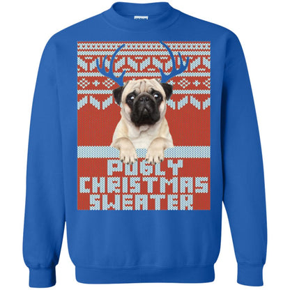 Dog Lovers T-shirt Pugly Christmas Sweater Royal