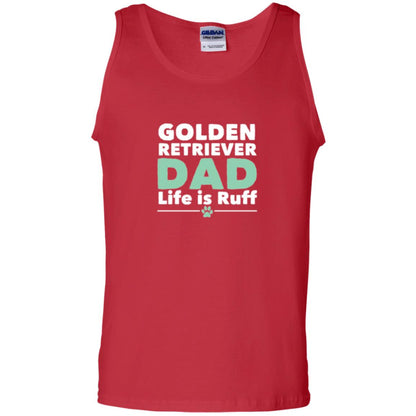 Daddy T-shirt Golden Retriever Dad Life Is Ruff Red