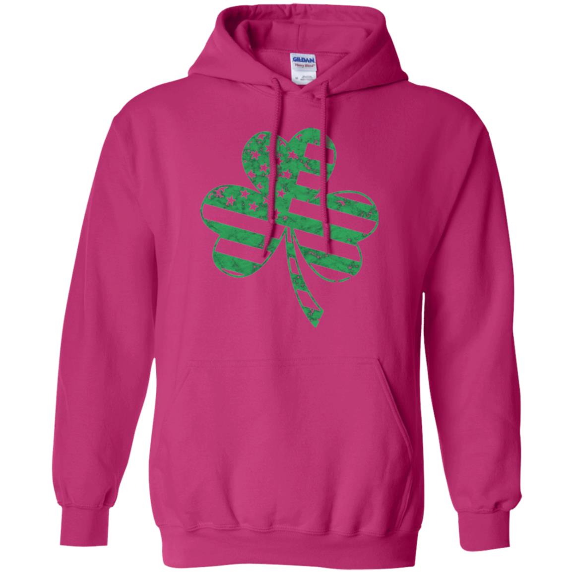 Irish American Flag Shamrock St. Patrick's Day T-shirt Heliconia
