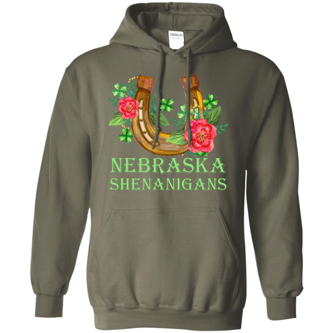 Horse Lover T-shirt Nebraska Shenanigans Military Green