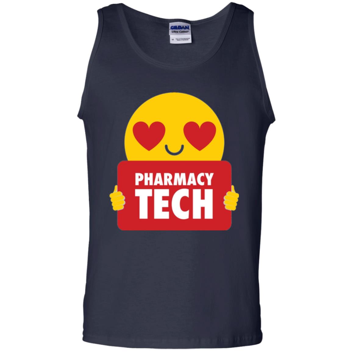 Pharmacy Tech T-shirt Heart Eye Emoji Navy