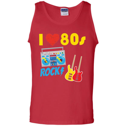 I Love The 80s Rock Eighties Shirt Red