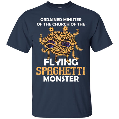 Ordained Minister Of The Church Of The Flying Spaghetti Monster Pastafarian T-shirt Navy