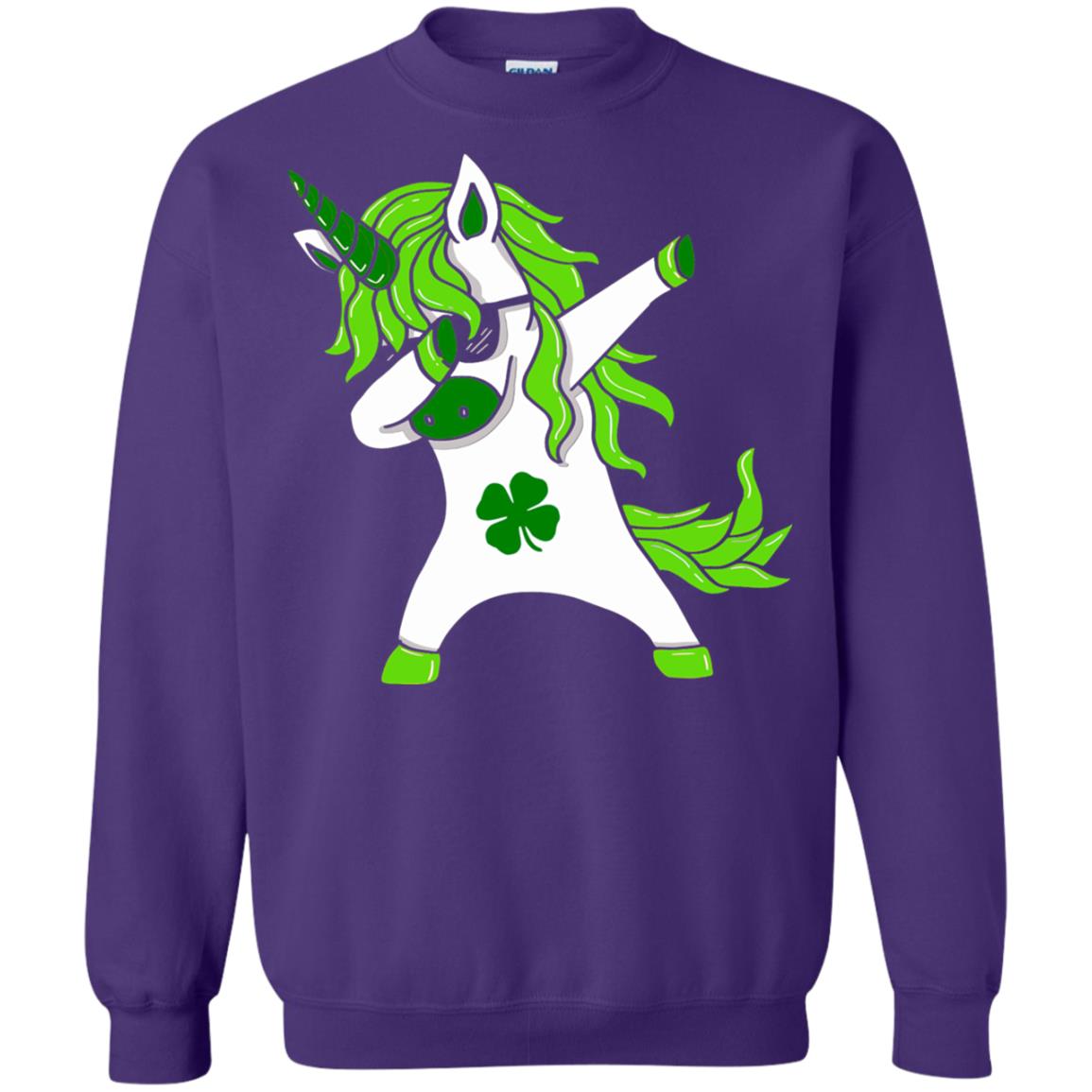 Dabbing Unicorn St Patricks Day Lepricorn T-shirt Purple
