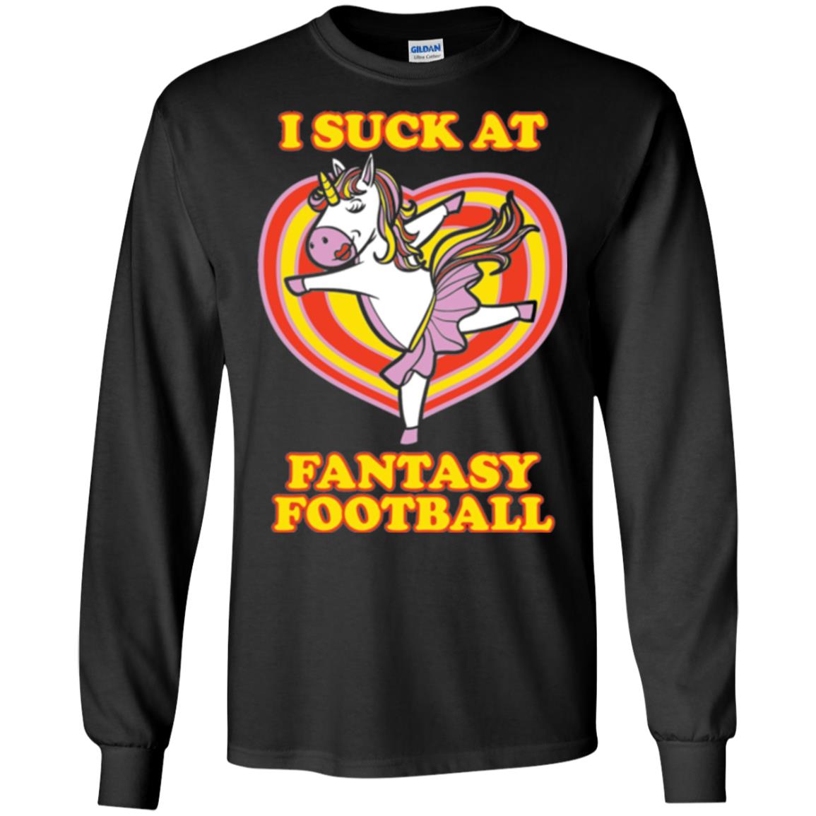 Funny Unicorn Loser T-shirt I Suck At Fantasy Football Black