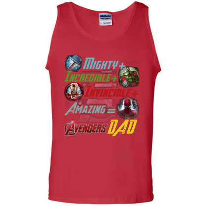 Mighty Incredible Invincible Amazing Dad Movie Fan T-shirt Red
