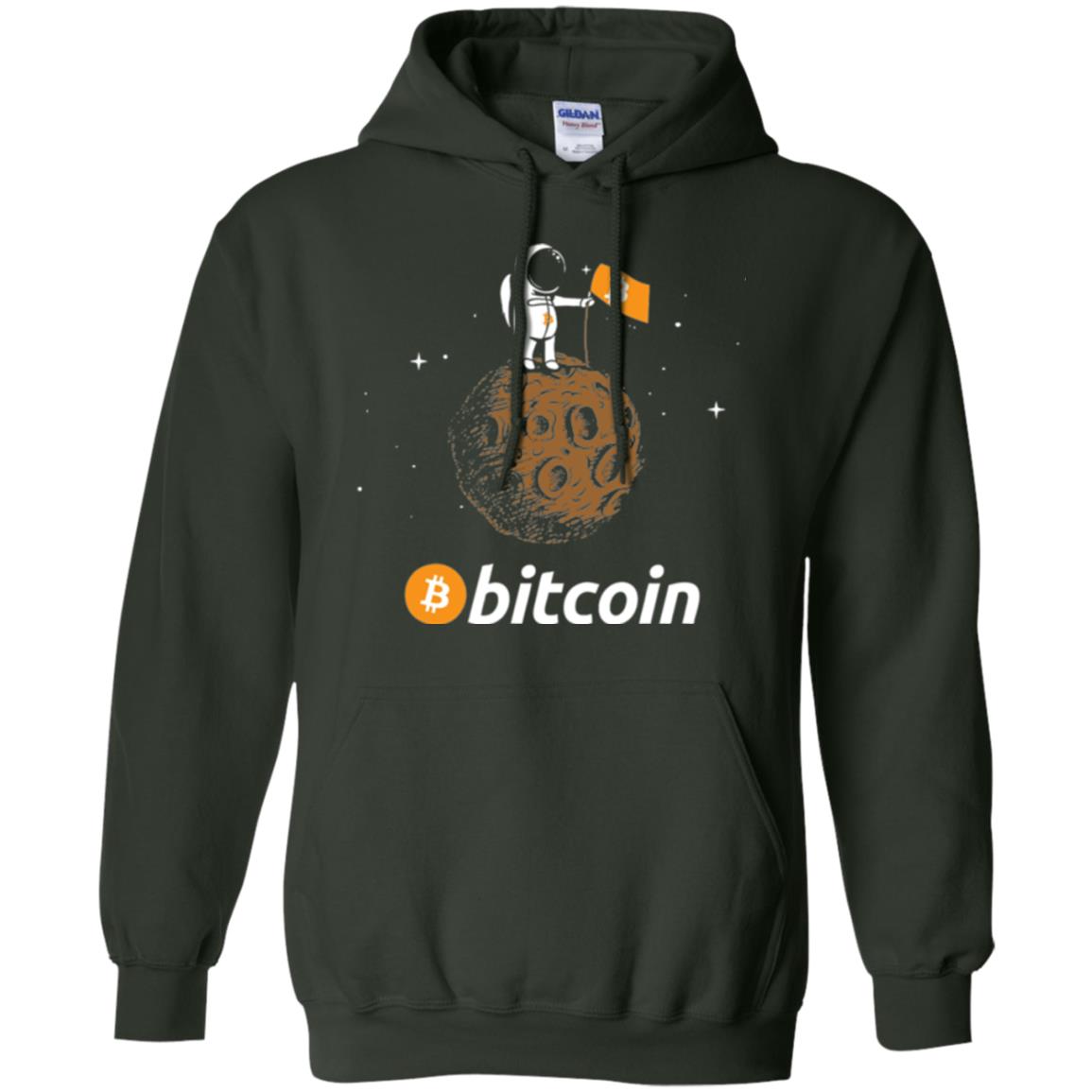 Bitcoin T-shirt Featuring Astronaut Forest Green