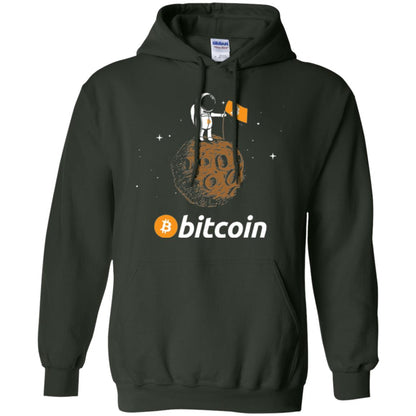 Bitcoin T-shirt Featuring Astronaut Forest Green