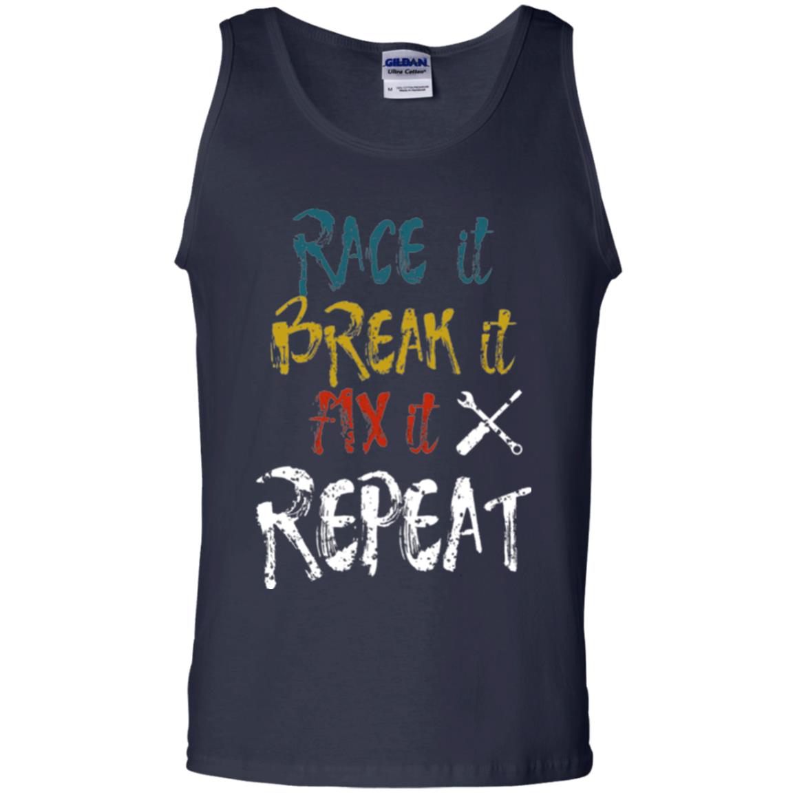 Mechanic T-shirt Race It Break It Fix It Repeat Navy