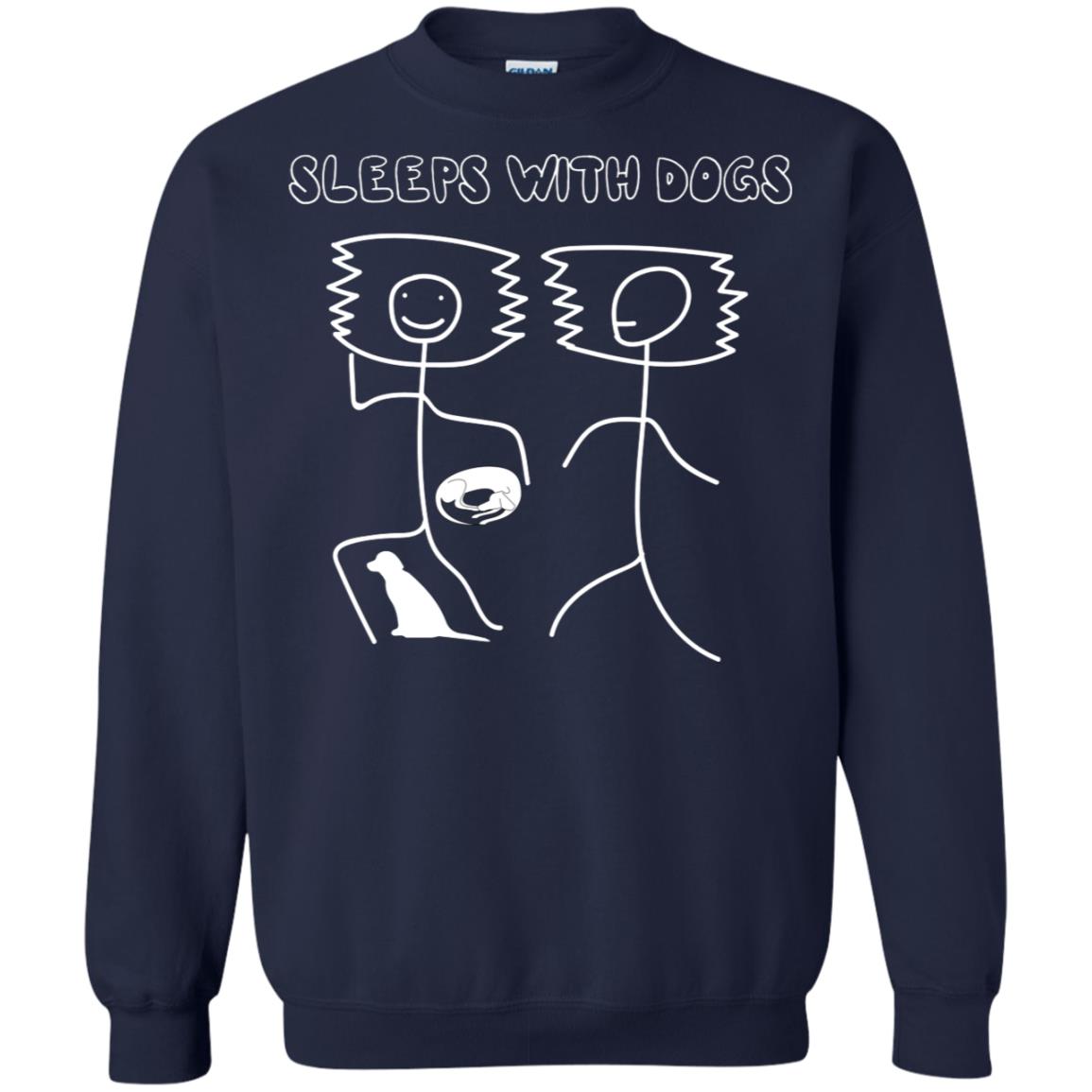 Sleep With Dogs Funny Dog Owner Shirt Navy