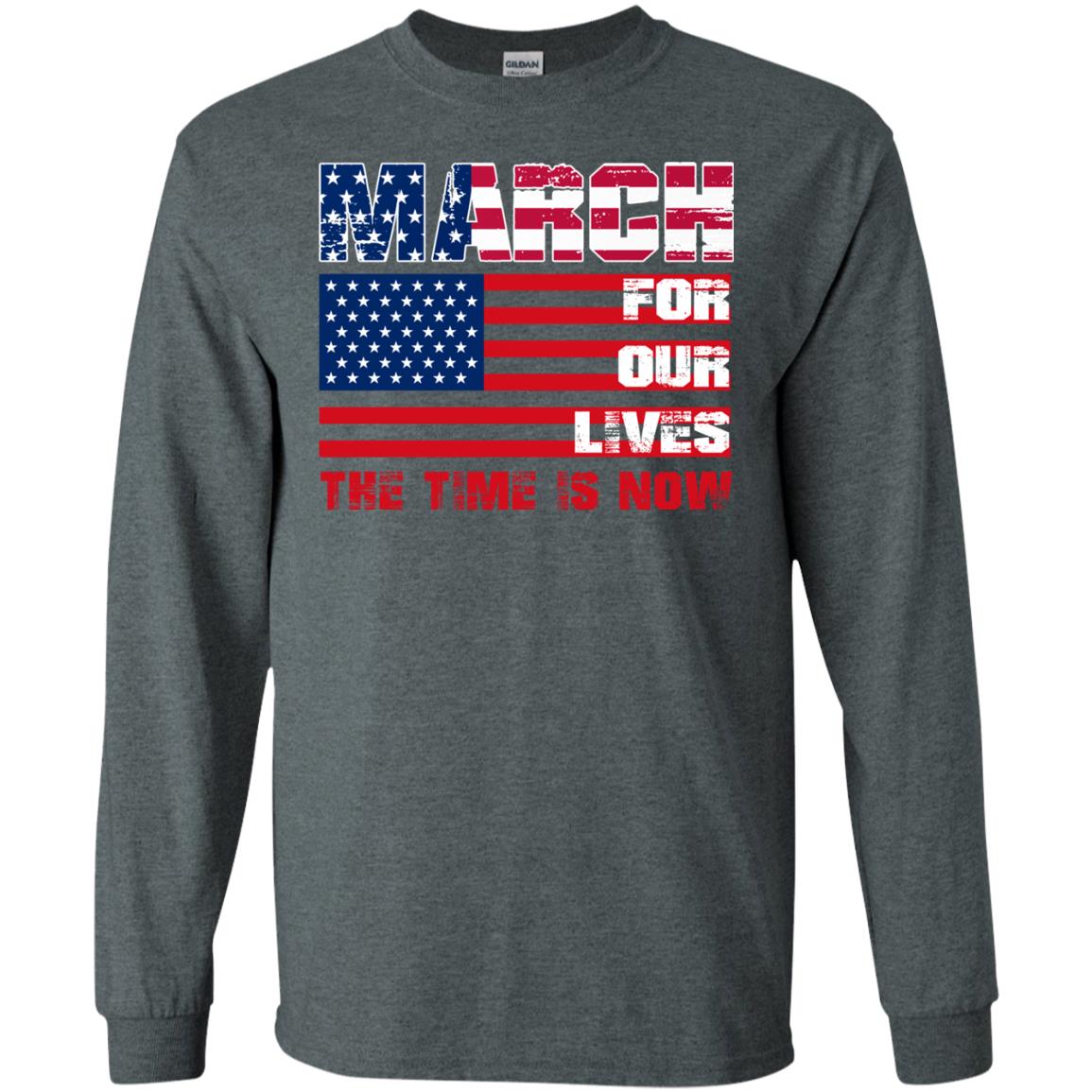 March For Our Lives The Time Is Now Gun Controls T-shirt Dark Heather