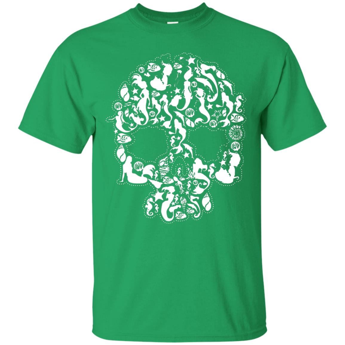 Mermaid Skull T-shirt Irish Green