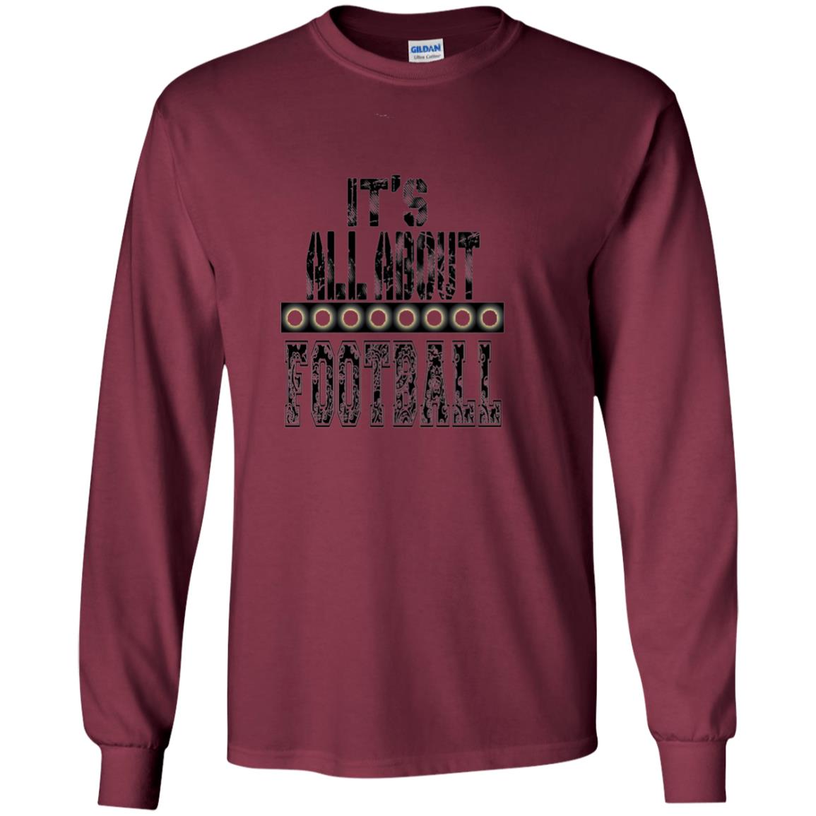 Football Lover T-shirt It_s All About Football Maroon