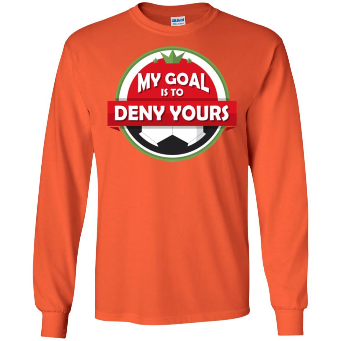 Soccer Christmas T-shirt My Goal Is To Deny Yours Orange