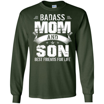 Badass Mom And Son Best Friends For Life Shirt Forest Green