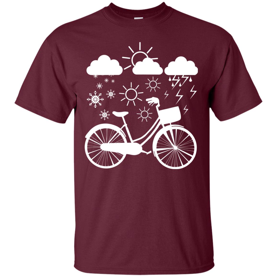 Bicycle All Weather Cyclist T-shirt For Bicycle Lover Maroon