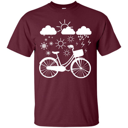 Bicycle All Weather Cyclist T-shirt For Bicycle Lover Maroon