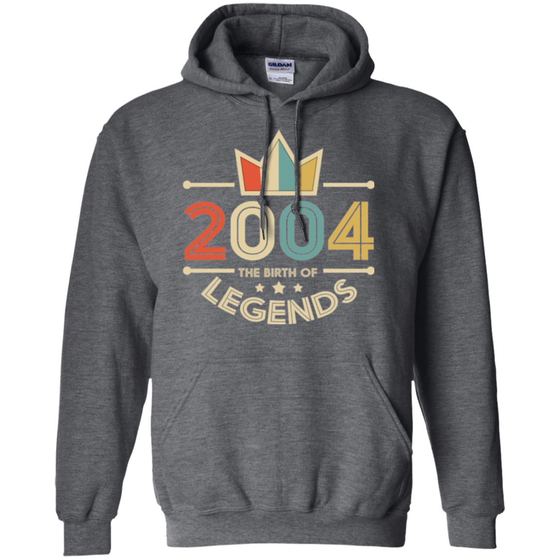 Brithday T-shirt Vintage 2004 The Birth Of Legends Dark Heather