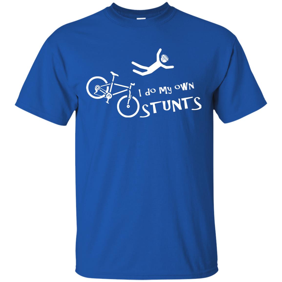 Biker T-shirt I Do My Own Stunts Royal