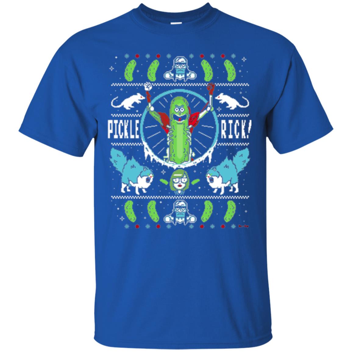 Rick And Morty T-shirt Festive Pickle Rick Royal