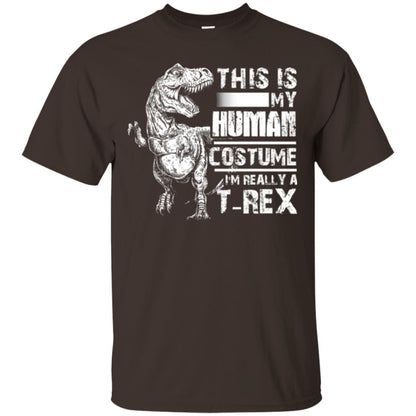 Dinosaus T-shirt This Is My Human Costume Shirt Human Dark Chocolate