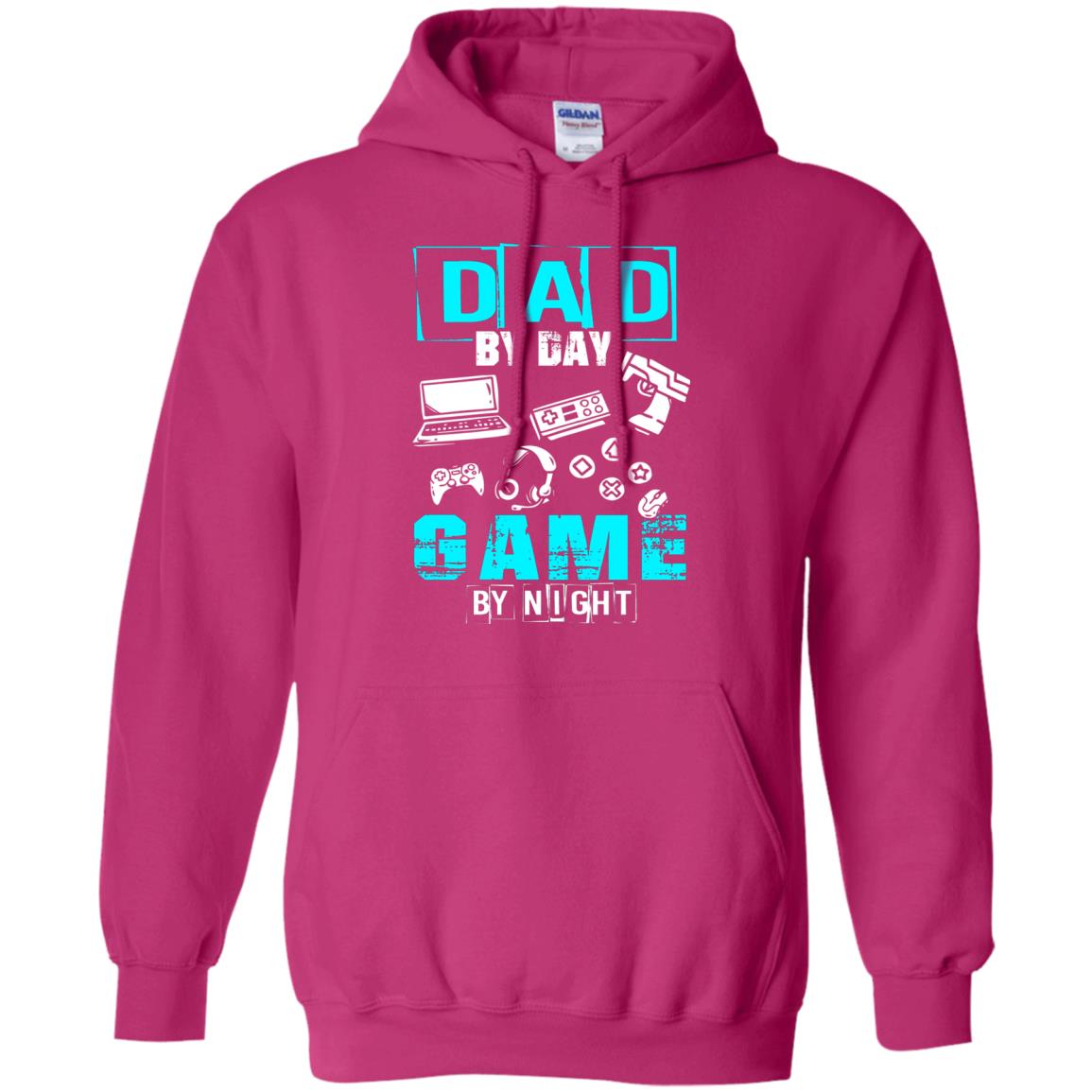 Dad By Day Gamer By Night Gamer T-shirt Heliconia