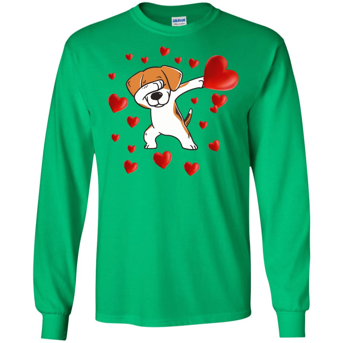 Valentines Day T-shirt Dabbing Dog Irish Green