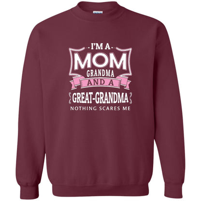 Nana T-shirt Nothing Scares Me I'm Mom Grandma Maroon