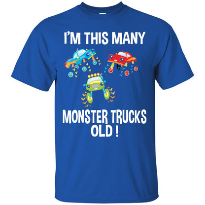 Birthday 3th Shirt Im This Many Monster Trucks Old Royal