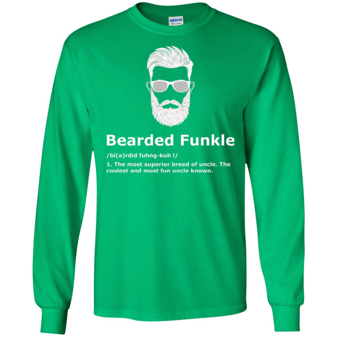 Funny Uncle T-shirt Bearded Funkle Irish Green