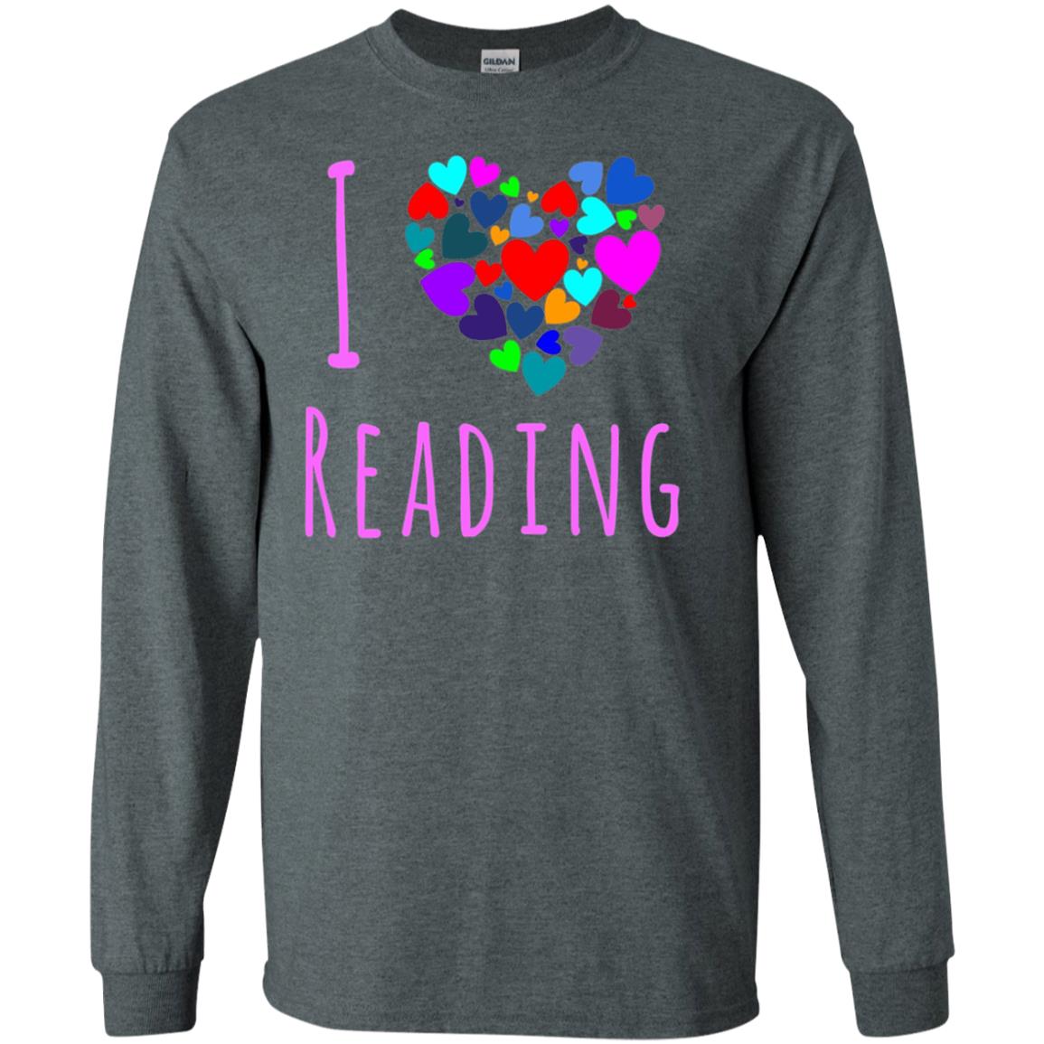 I Love Reading Club Heart Love Books Gift Shirt For Bookworm Dark Heather