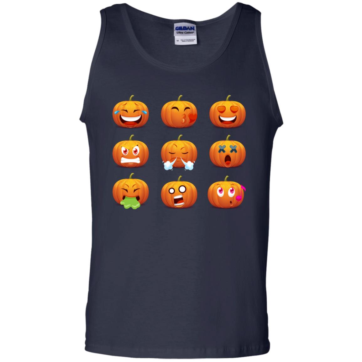 Funny Pumpkins Emoji Halloween Gift Shirt Navy