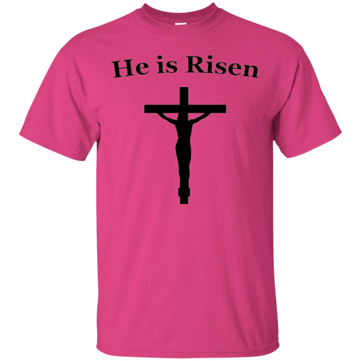 He Is Risen Easter Jesus Christ Christian T-shirt Heliconia