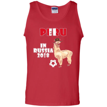 Soccer T-shirt Peru National Team Llama In Russia 2018 Cup Red