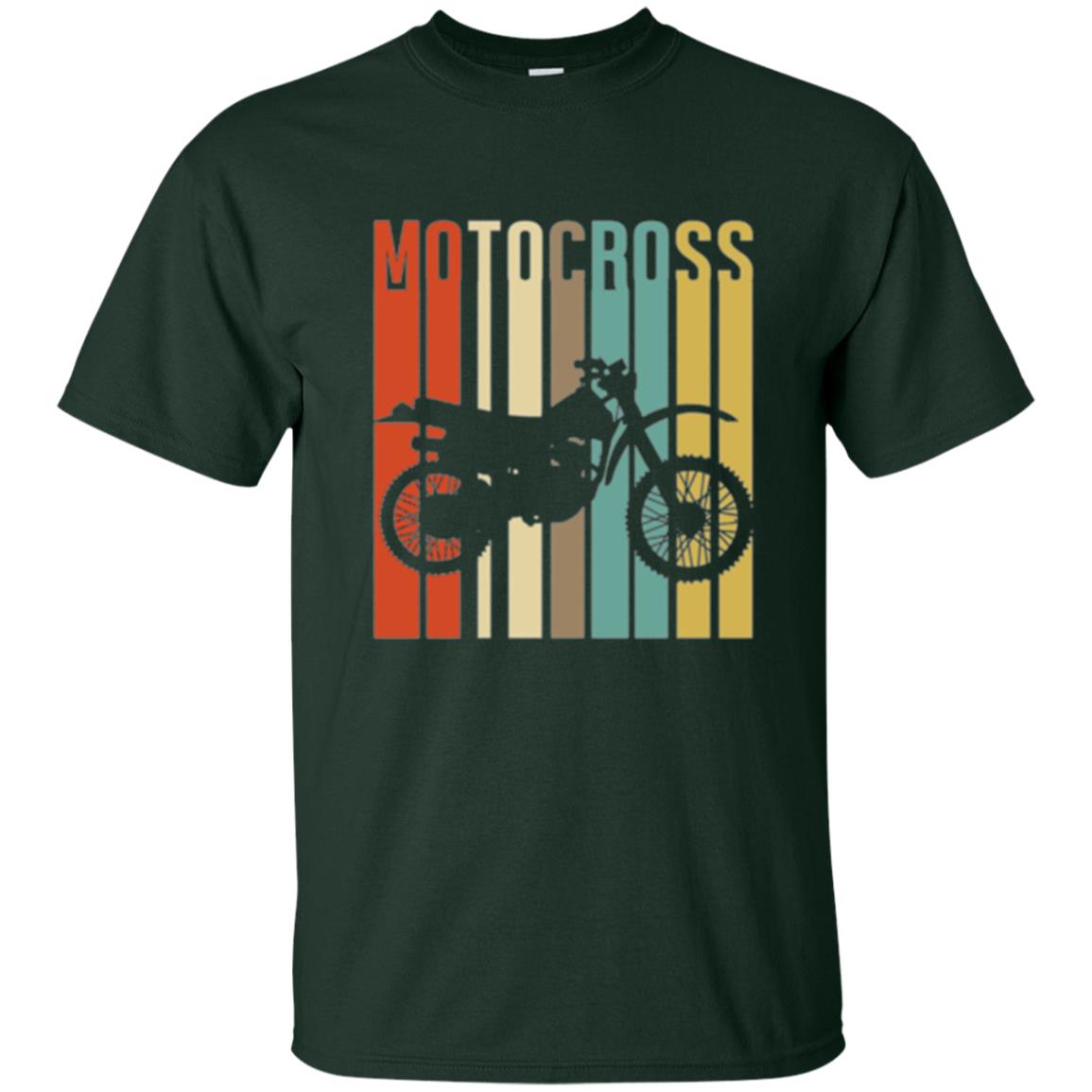 Dirt Bike Silhouette T-shirt Cool Vintage Motocross Forest Green