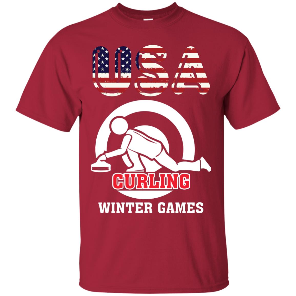 Usa Curling Winter Games Curling Lover T-shirt Cardinal