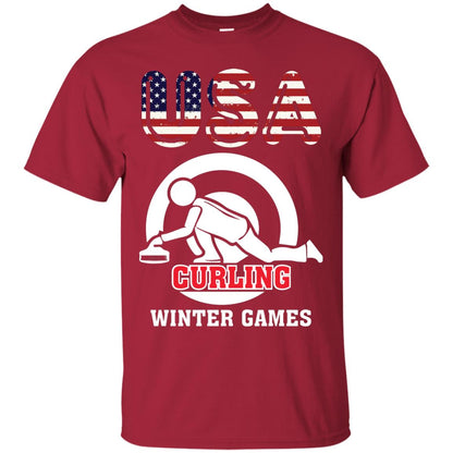 Usa Curling Winter Games Curling Lover T-shirt Cardinal