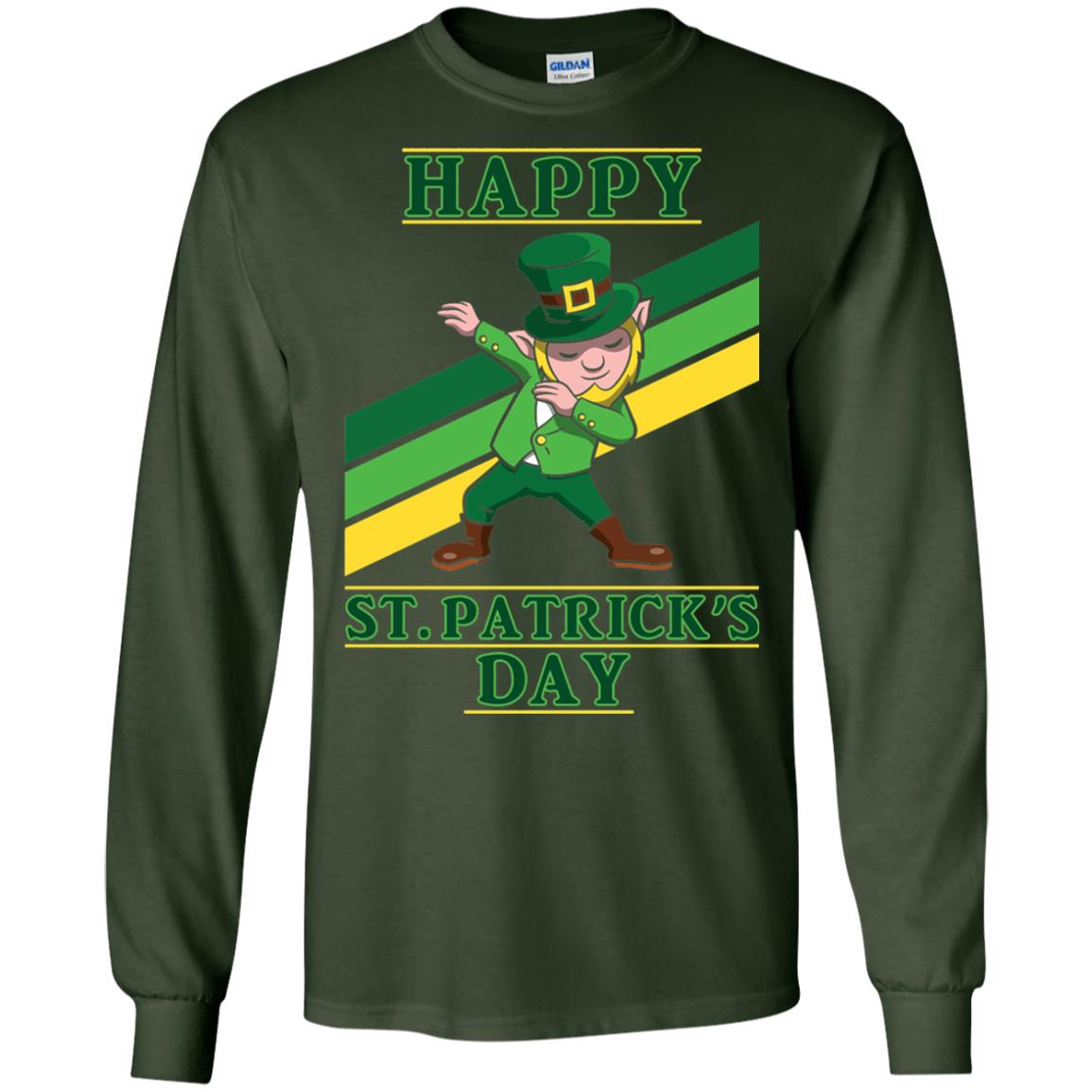 Dabbing Leprechaun Saint Patrick_s Day T-shirt Forest Green