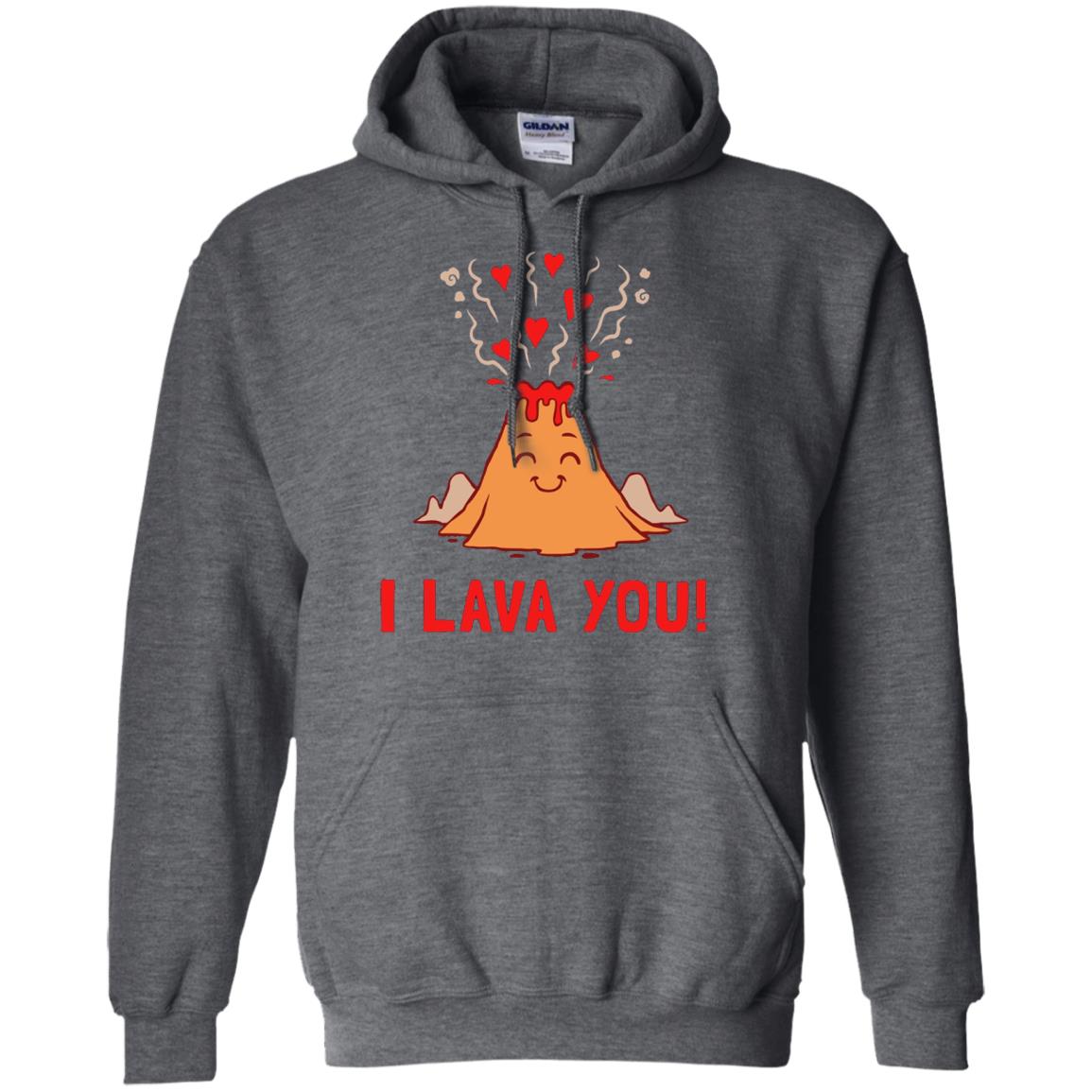 Funny Volcano Valentines Love T-shirt I Lava You T-shirt Dark Heather