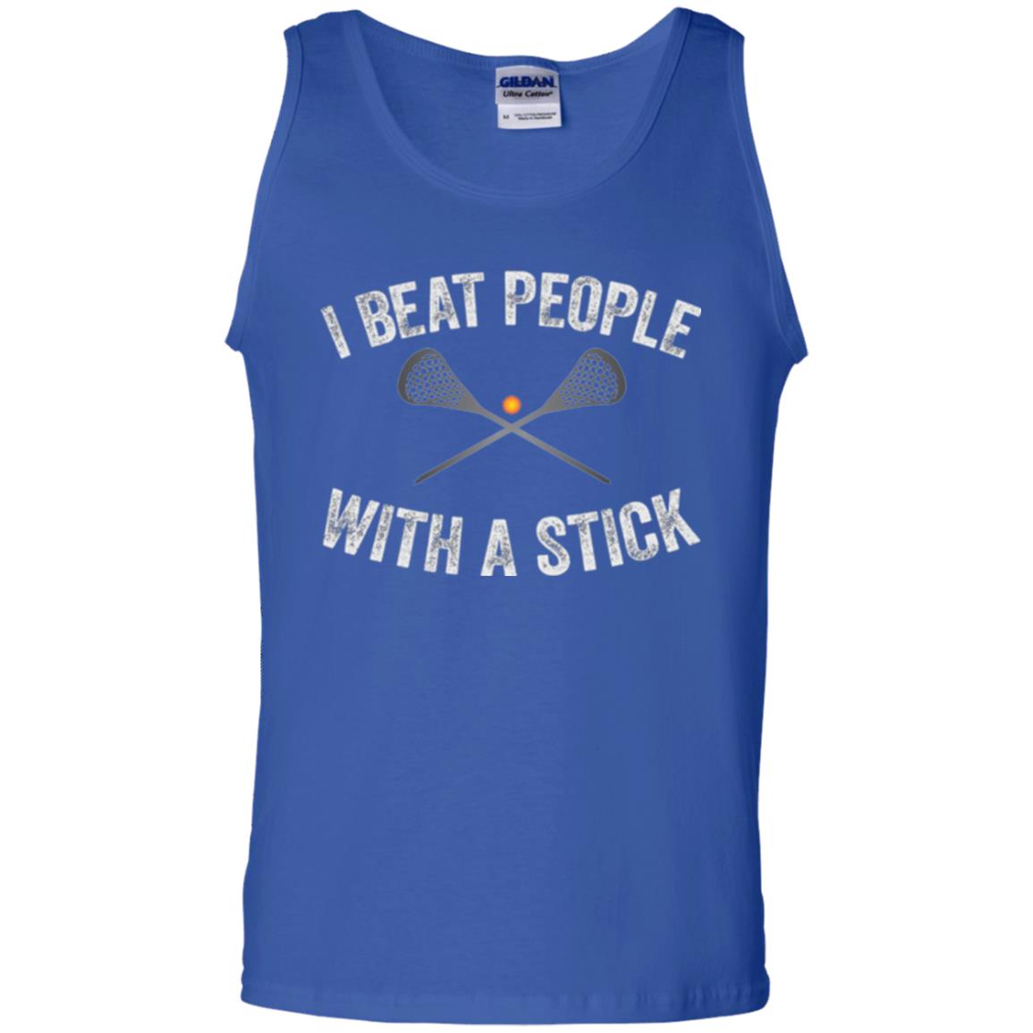 Lacrosse Lover T-shirt I Beat People With A Stick Royal