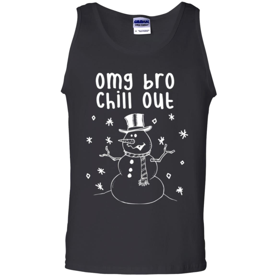 Snowman T-shirt Omg Bro Chill Out Black