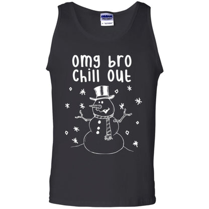 Snowman T-shirt Omg Bro Chill Out Black