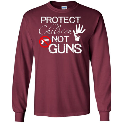 Anti Gun T-shirt Protect Children Not Gun Maroon