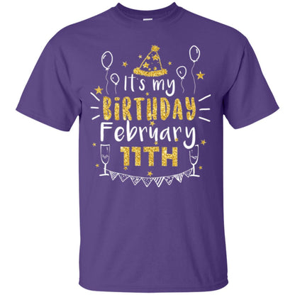 Birthday February 11th Party T-shirt It_s My Birthday Purple