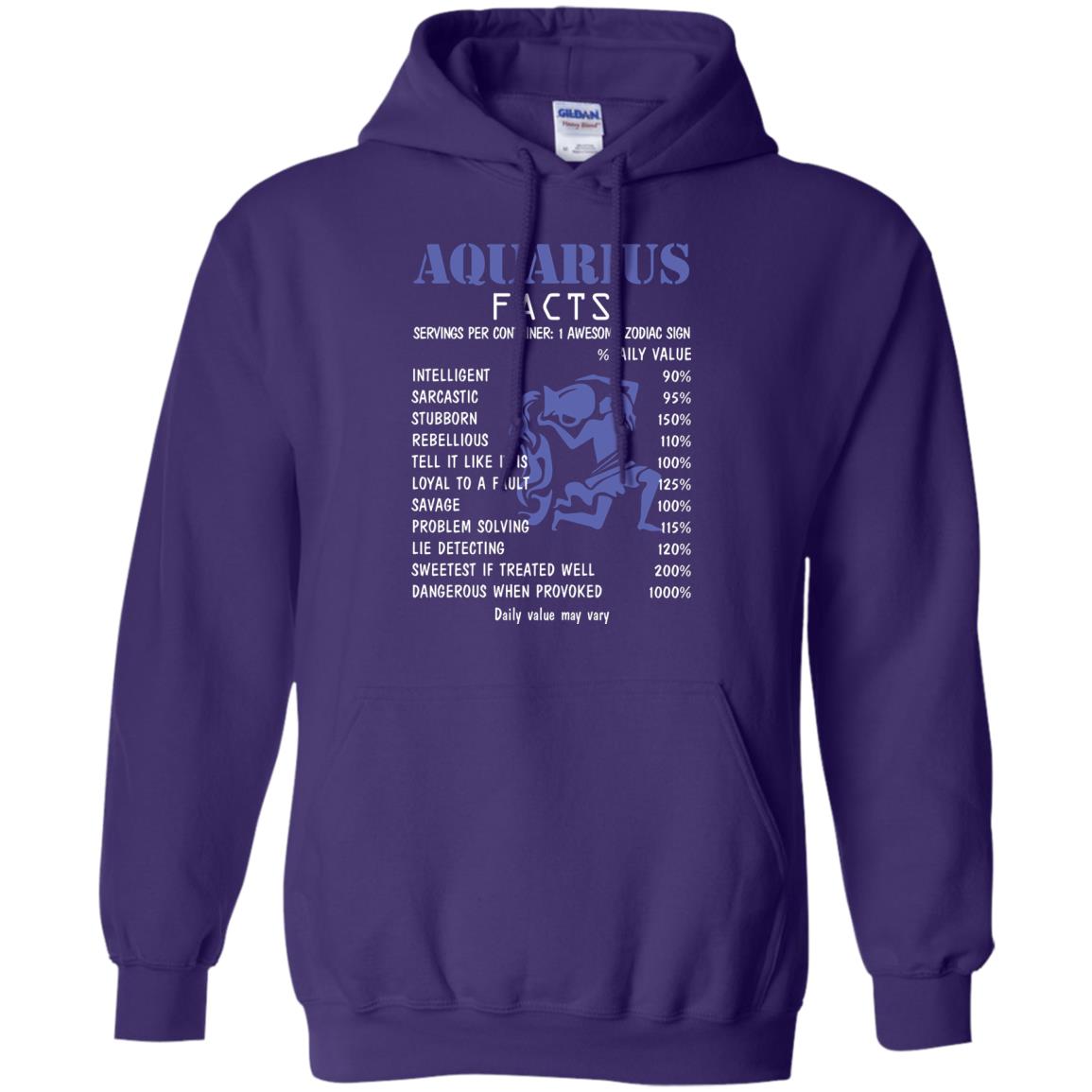 Aquarius Facts 1 Awesome Zodiac Sign Gift Shirt Fo Aquarius Horoscope Purple