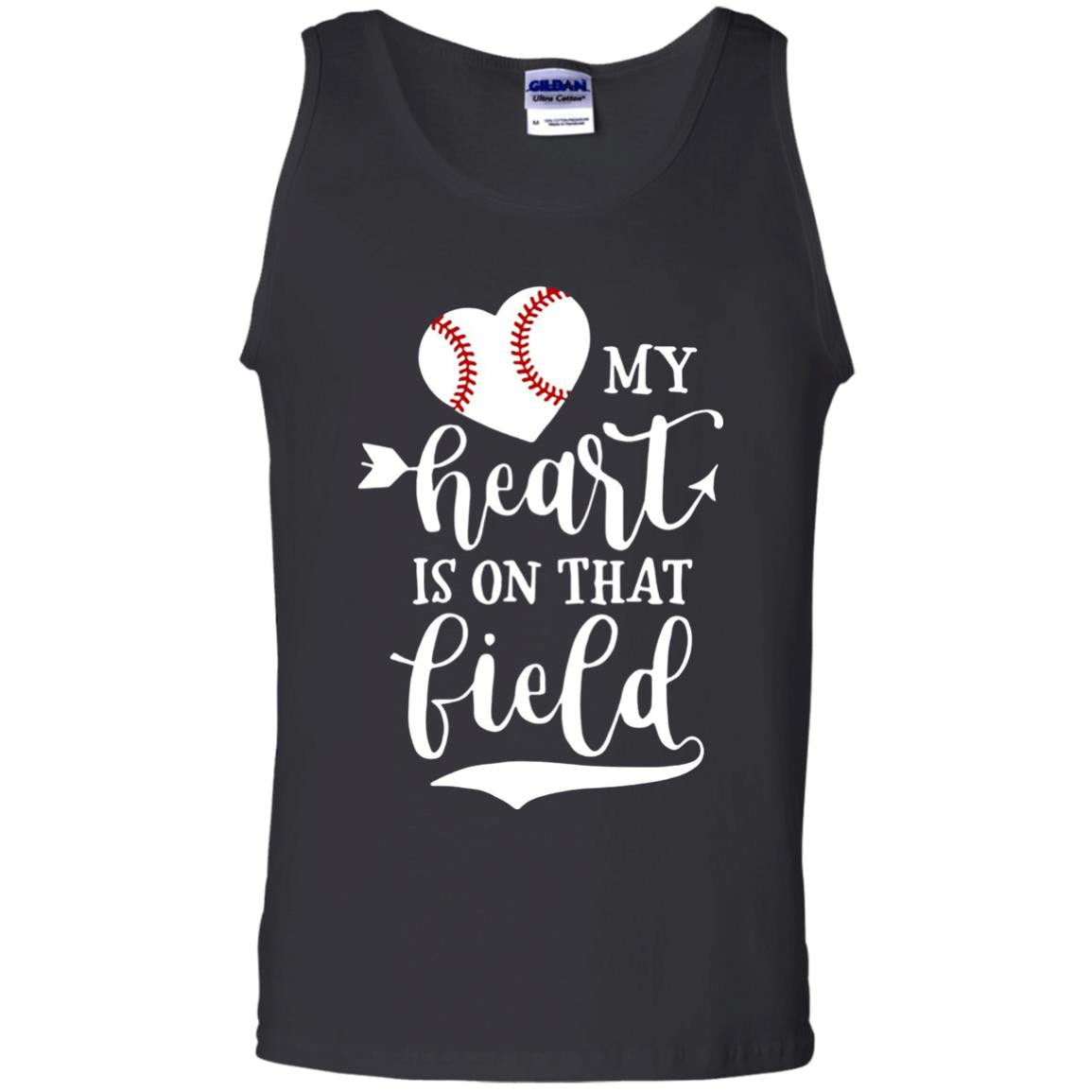 My Heart Is On That Field Softball Mom Shirt Black