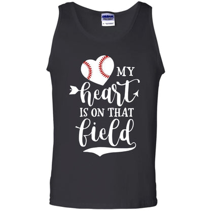 My Heart Is On That Field Softball Mom Shirt Black