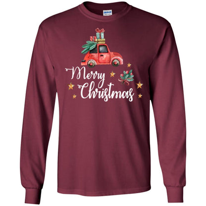 Car Lover T-shirt Merry Christmas T-shirt Maroon