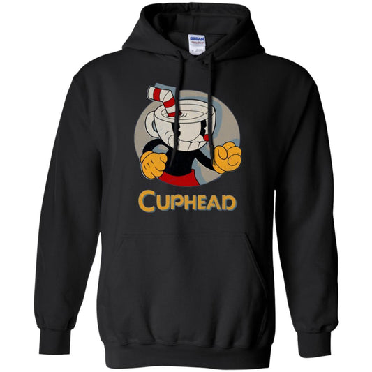 Cuphead Circle Shadow Profile Vintage Graphic T-shirt Black