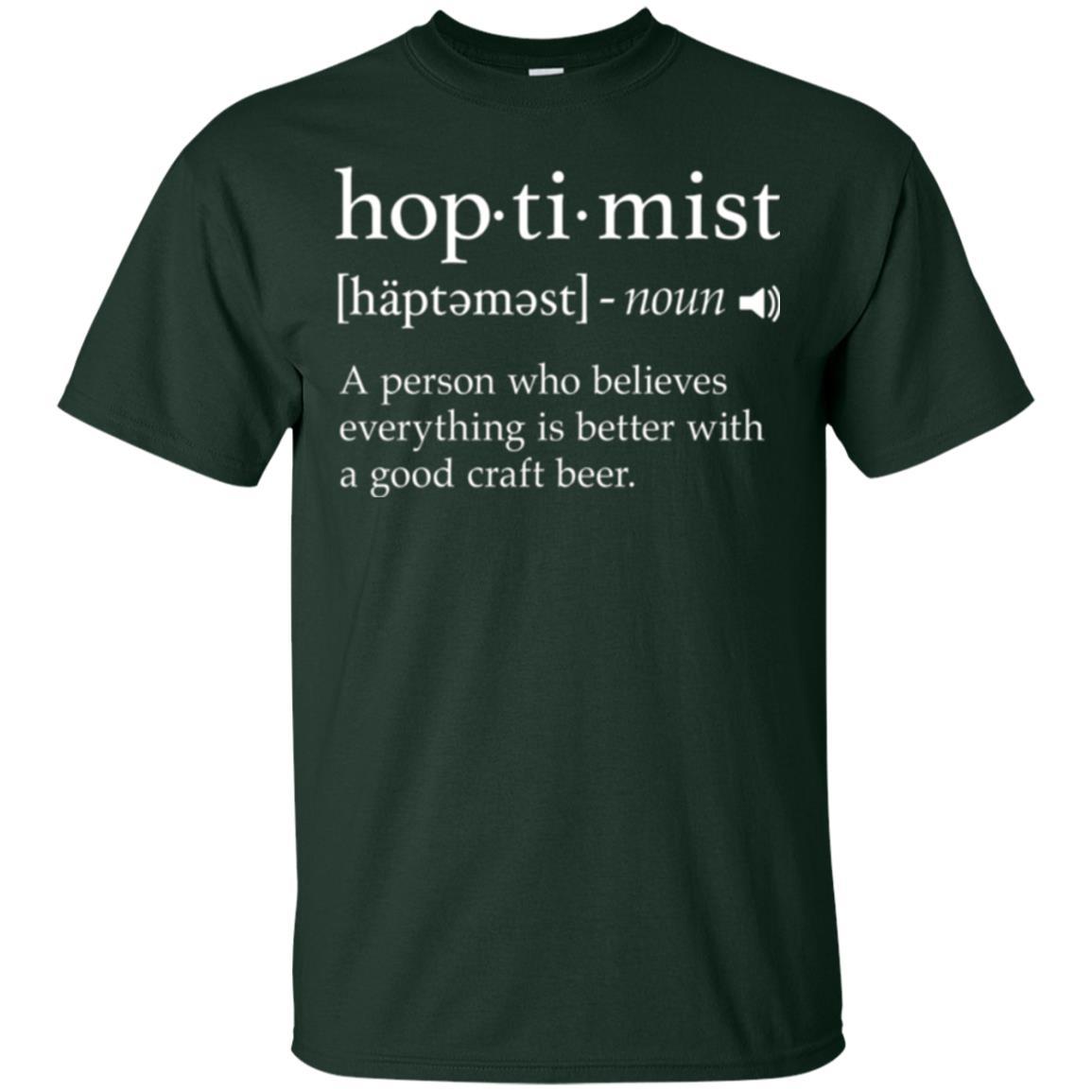 Beer Lover T-shirt Hoptimist Definition Forest Green